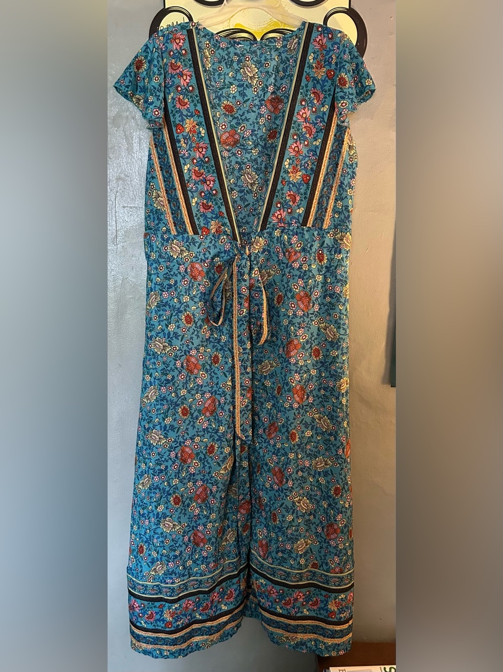 Vintage 1960’s Floral Teal Tie-Waist Robe
